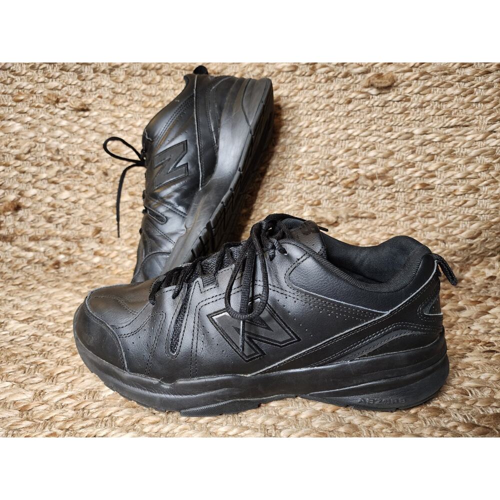 New Balance 608 Mens 12.5 W Training Shoes Black Leather Sneakers Slip Resistant